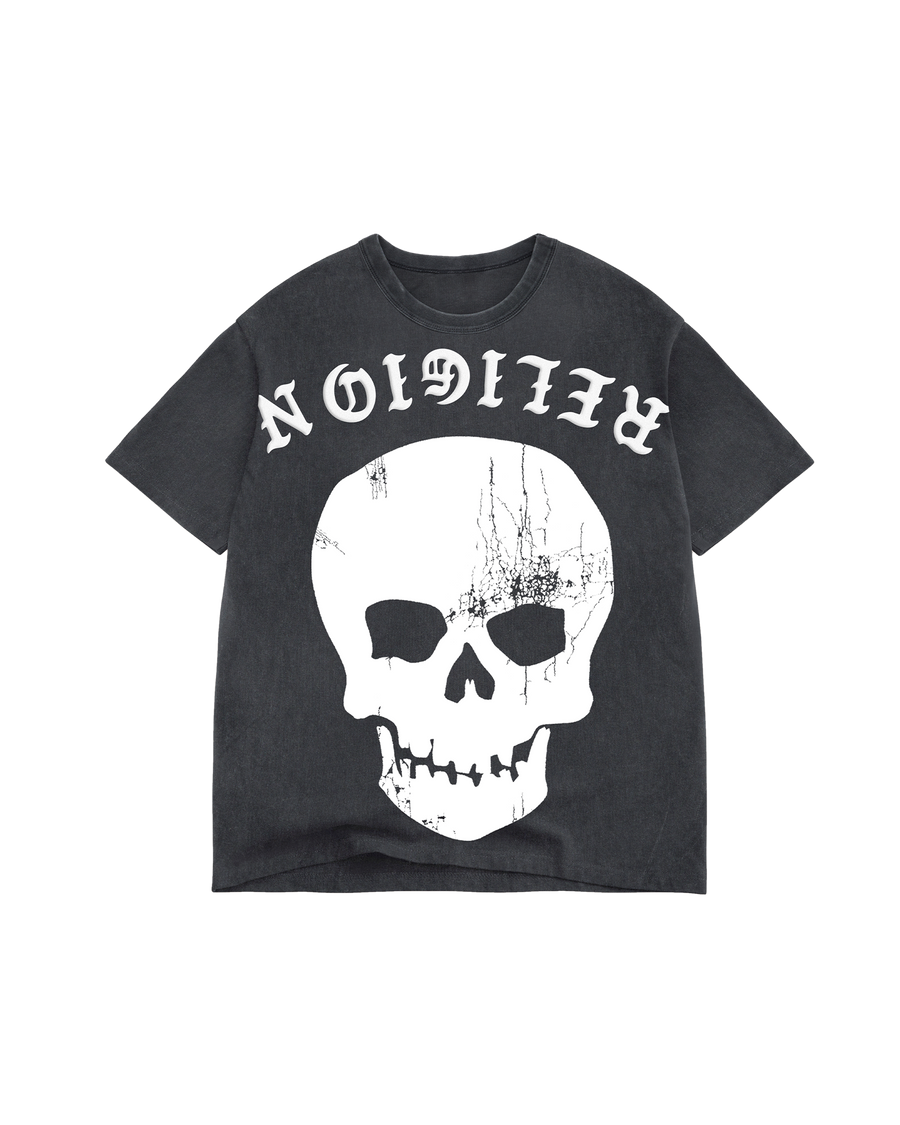 Skull RELIGION Tee — Washed — front
